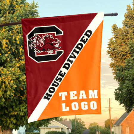 Gamecocks vs Custom Team House Divided Flag, Custom Split Flag