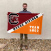 Gamecocks vs Custom Team House Divided Flag, Custom Split Flag 2 Gamecocks vs Custom Team House Divided Flag, Custom Split Flag