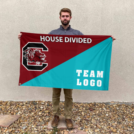 Gamecocks vs Custom Team House Divided Flag, Custom Team Flag Gamecocks vs Custom Team House Divided Flag, Custom Team Flag