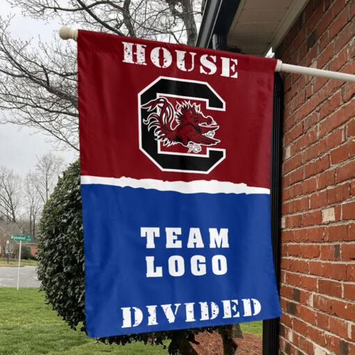 Gamecocks vs Custom Team House Divided Flag, NCAA College Flag