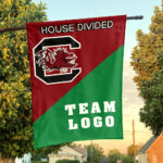 Gamecocks vs Custom Team House Divided Flag, NCAA Custom Flag
