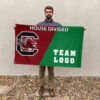 Gamecocks vs Custom Team House Divided Flag, NCAA Custom Flag 2 Gamecocks vs Custom Team House Divided Flag, NCAA Custom Flag