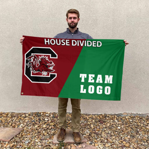 Gamecocks vs Custom Team House Divided Flag, NCAA Custom Flag Gamecocks vs Custom Team House Divided Flag, NCAA Custom Flag