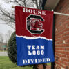 Gamecocks vs Custom Team House Divided Flag, NCAA House Flag 1 Gamecocks vs Custom Team House Divided Flag, NCAA House Flag