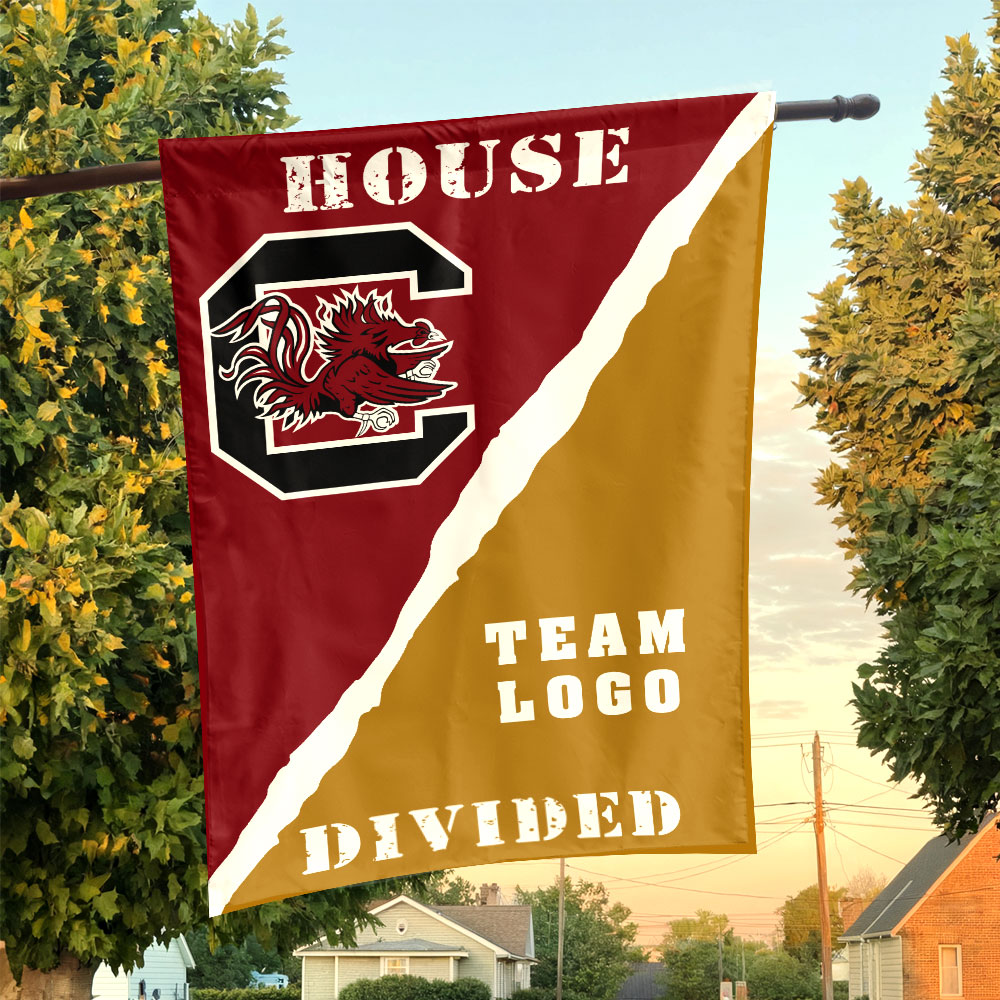 Gamecocks vs Custom Team House Divided Flag, NCAA Rivalry Flag Gamecocks vs Custom Team House Divided Flag, NCAA Rivalry Flag
