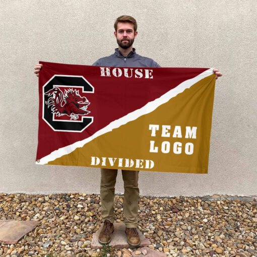 Gamecocks vs Custom Team House Divided Flag, NCAA Rivalry Flag Gamecocks vs Custom Team House Divided Flag, NCAA Rivalry Flag
