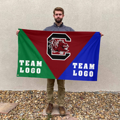 Gamecocks vs Custom Team House Divided Flag, NCAA Spirit Flag Gamecocks vs Custom Team House Divided Flag, NCAA Spirit Flag