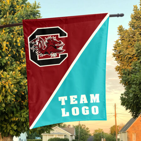 Gamecocks vs Custom Team House Divided Flag, NCAA Split Flag