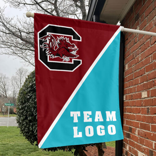 Gamecocks vs Custom Team House Divided Flag, NCAA Split Flag Gamecocks vs Custom Team House Divided Flag, NCAA Split Flag