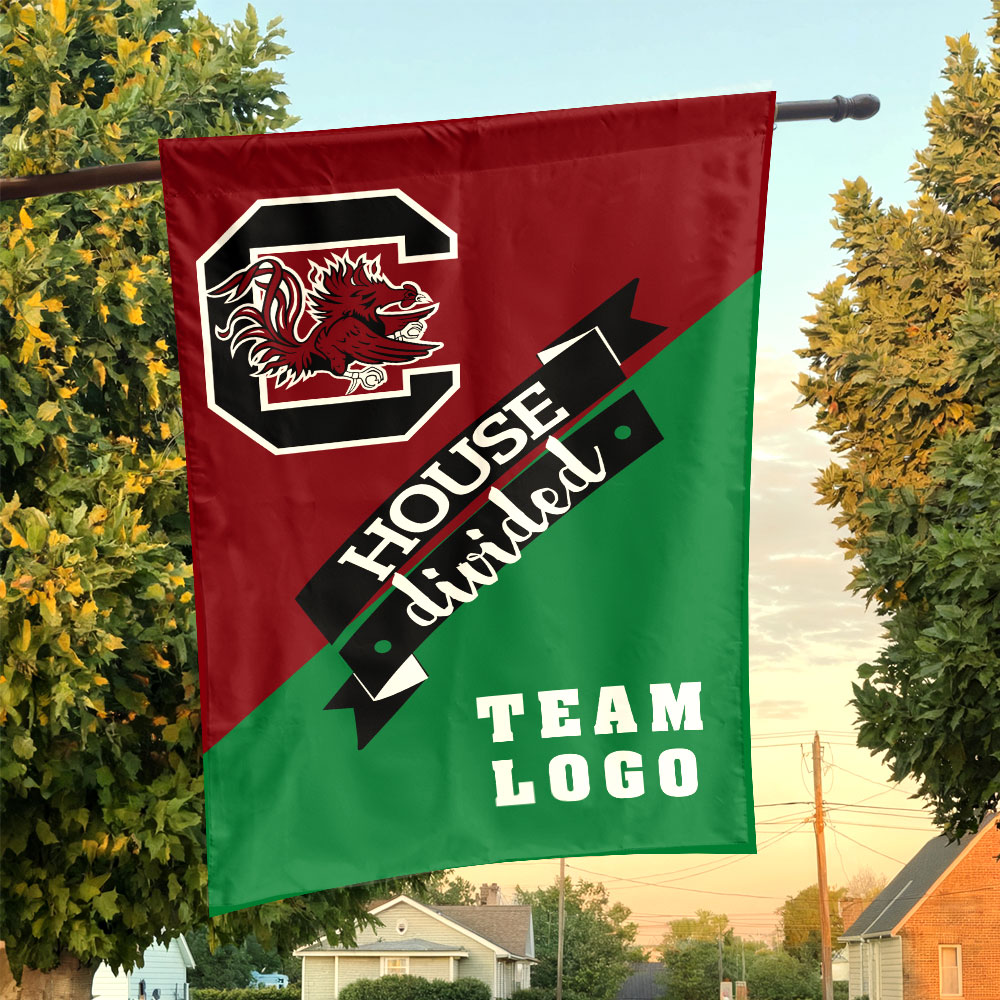Gamecocks vs Custom Team House Divided Flag, NCAA Team Flag Gamecocks vs Custom Team House Divided Flag, NCAA Team Flag