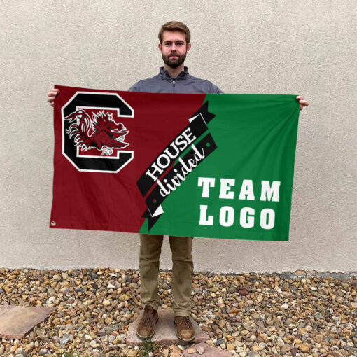 Gamecocks vs Custom Team House Divided Flag, NCAA Team Flag Gamecocks vs Custom Team House Divided Flag, NCAA Team Flag