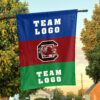 Gamecocks vs Custom Team House Divided Flag, NCAA Two Team Flag