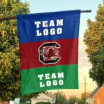 Gamecocks vs Custom Team House Divided Flag, NCAA Two Team Flag