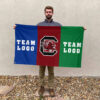 Gamecocks vs Custom Team House Divided Flag, NCAA Two Team Flag 2 Gamecocks vs Custom Team House Divided Flag, NCAA Two Team Flag