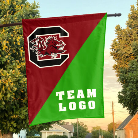 Gamecocks vs Custom Team House Divided Flag, Personalized College Flag