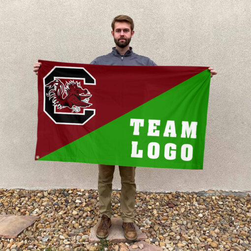 Gamecocks vs Custom Team House Divided Flag, Personalized College Flag Gamecocks vs Custom Team House Divided Flag, Personalized College Flag