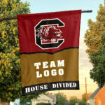 Gamecocks vs Custom Team House Divided Flag, Personalized House Flag
