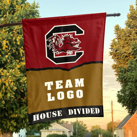 Gamecocks vs Custom Team House Divided Flag, Personalized House Flag