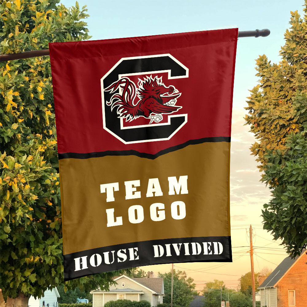 Gamecocks vs Custom Team House Divided Flag, Personalized House Flag Gamecocks vs Custom Team House Divided Flag, Personalized House Flag