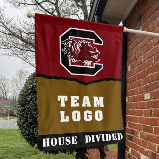 Gamecocks vs Custom Team House Divided Flag, Personalized House Flag Gamecocks vs Custom Team House Divided Flag, Personalized House Flag