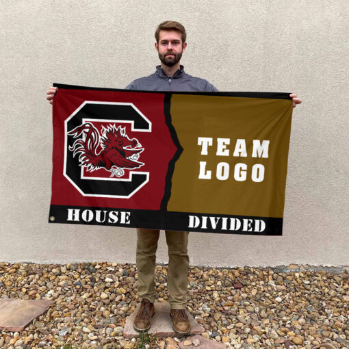 Gamecocks vs Custom Team House Divided Flag, Personalized House Flag Gamecocks vs Custom Team House Divided Flag, Personalized House Flag