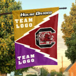 Gamecocks vs Custom Team House Divided Flag, Personalized Spirit Flag