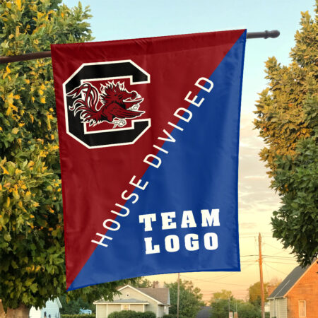 Gamecocks vs Custom Team House Divided Flag, Personalized Split Flag