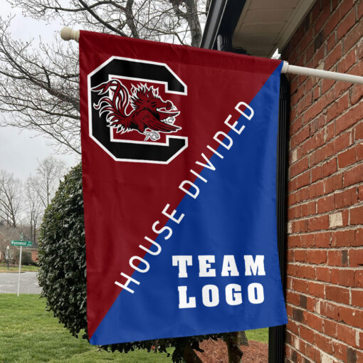 Gamecocks vs Custom Team House Divided Flag, Personalized Split Flag Gamecocks vs Custom Team House Divided Flag, Personalized Split Flag