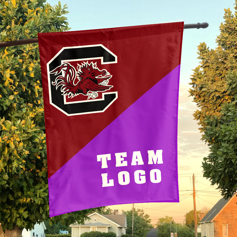 Gamecocks vs Custom Team House Divided Flag, Personalized Team Flag Gamecocks vs Custom Team House Divided Flag, Personalized Team Flag
