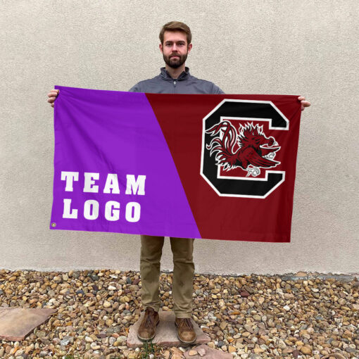 Gamecocks vs Custom Team House Divided Flag, Personalized Team Flag Gamecocks vs Custom Team House Divided Flag, Personalized Team Flag