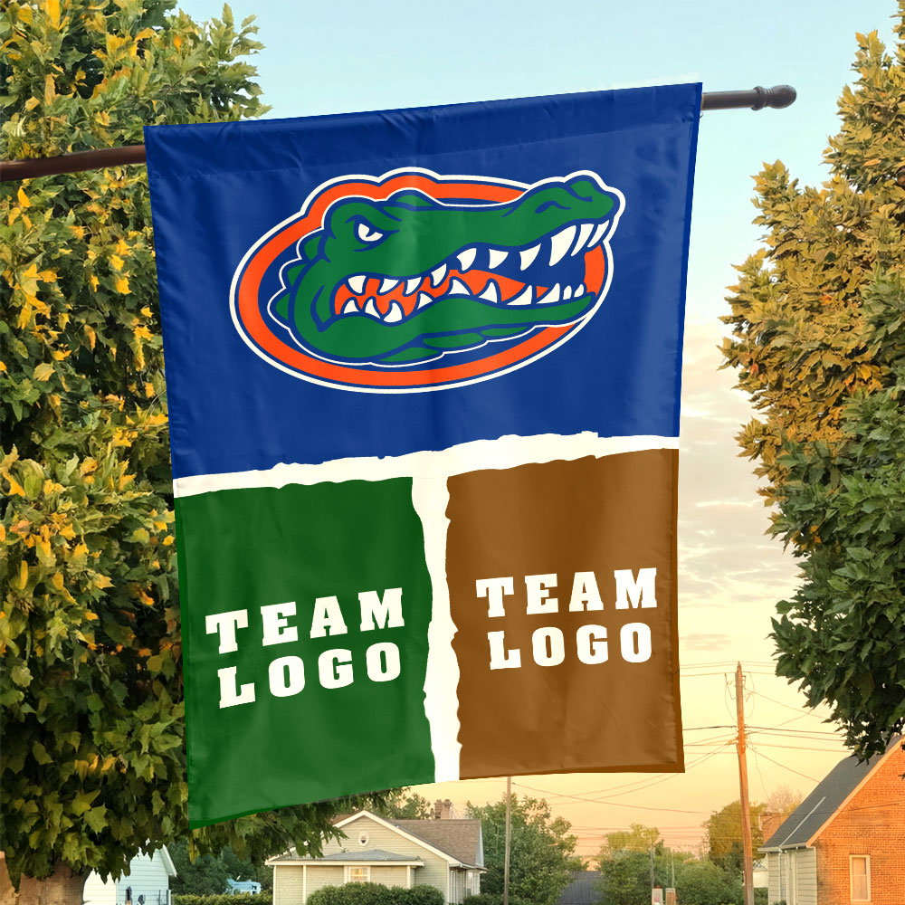 Gators vs Custom Team House Divided Flag, Custom Game Day Flag Gators vs Custom Team House Divided Flag, Custom Game Day Flag