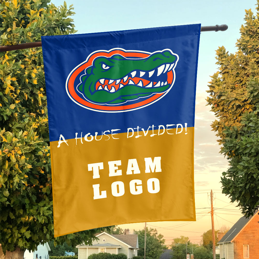 Gators vs Custom Team House Divided Flag, Custom House Flag Gators vs Custom Team House Divided Flag, Custom House Flag