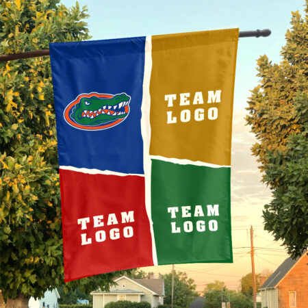 Gators vs Custom Team House Divided Flag, Custom NCAA Split Team Flag