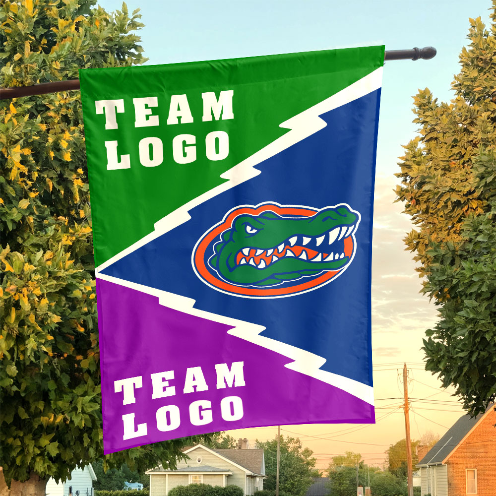 Gators vs Custom Team House Divided Flag, Custom Spirit Flag Gators vs Custom Team House Divided Flag, Custom Spirit Flag