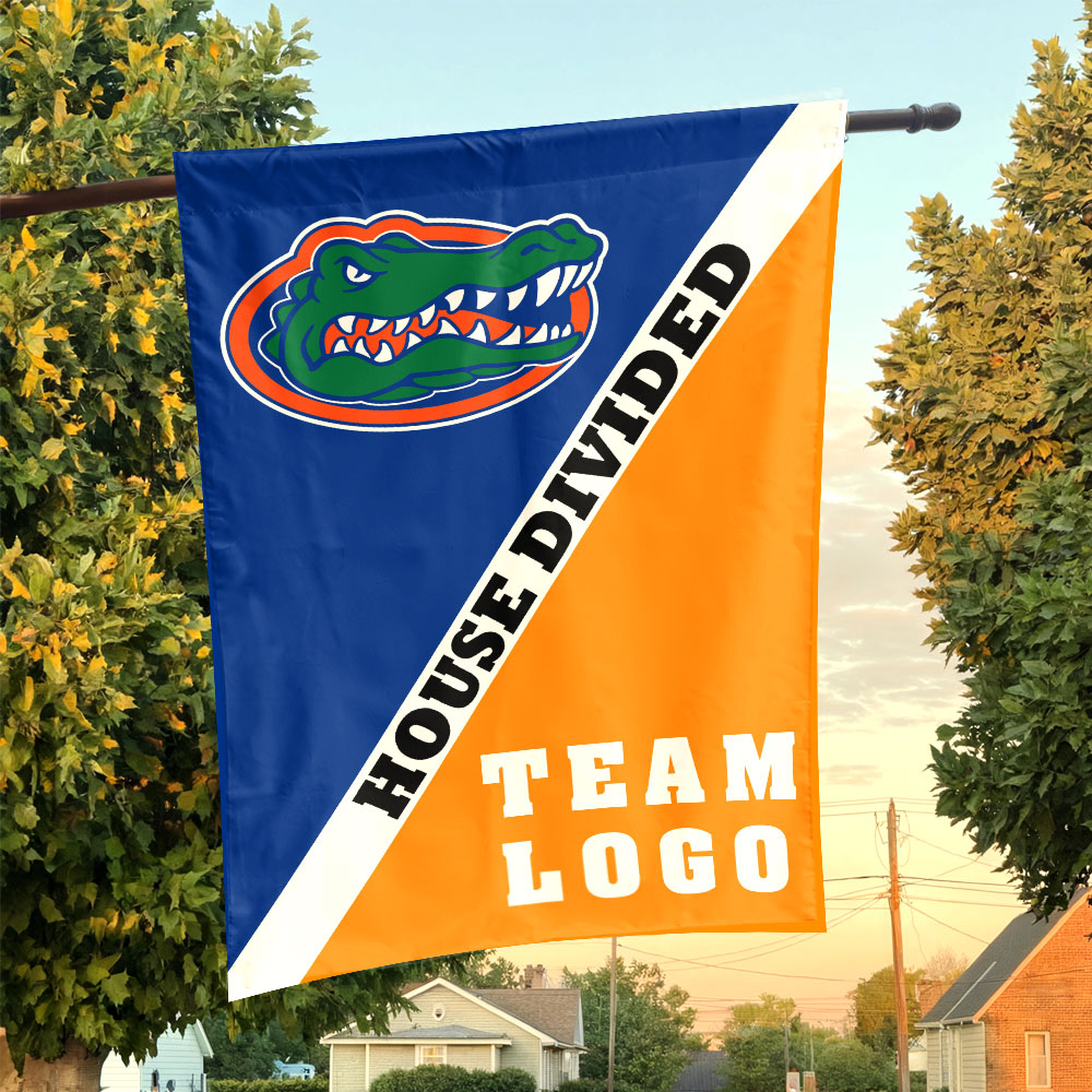 Gators vs Custom Team House Divided Flag, Custom Split Flag Gators vs Custom Team House Divided Flag, Custom Split Flag