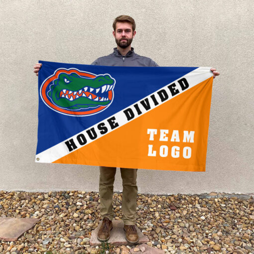 Gators vs Custom Team House Divided Flag, Custom Split Flag Gators vs Custom Team House Divided Flag, Custom Split Flag