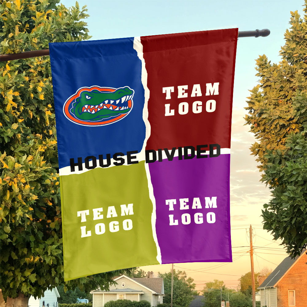 Gators vs Custom Team House Divided Flag, NCAA College Rivalry Flag Gators vs Custom Team House Divided Flag, NCAA College Rivalry Flag