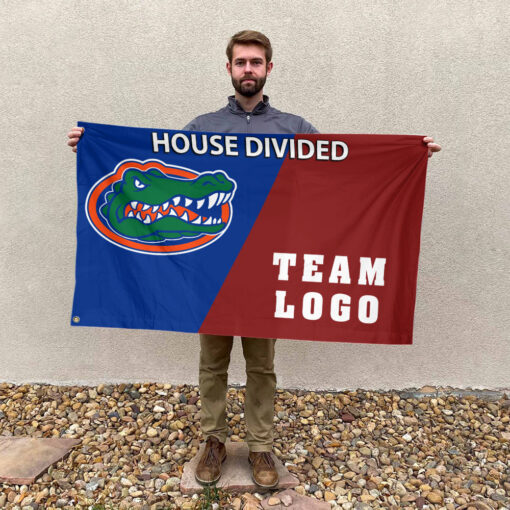 Gators vs Custom Team House Divided Flag, NCAA Custom Flag Gators vs Custom Team House Divided Flag, NCAA Custom Flag