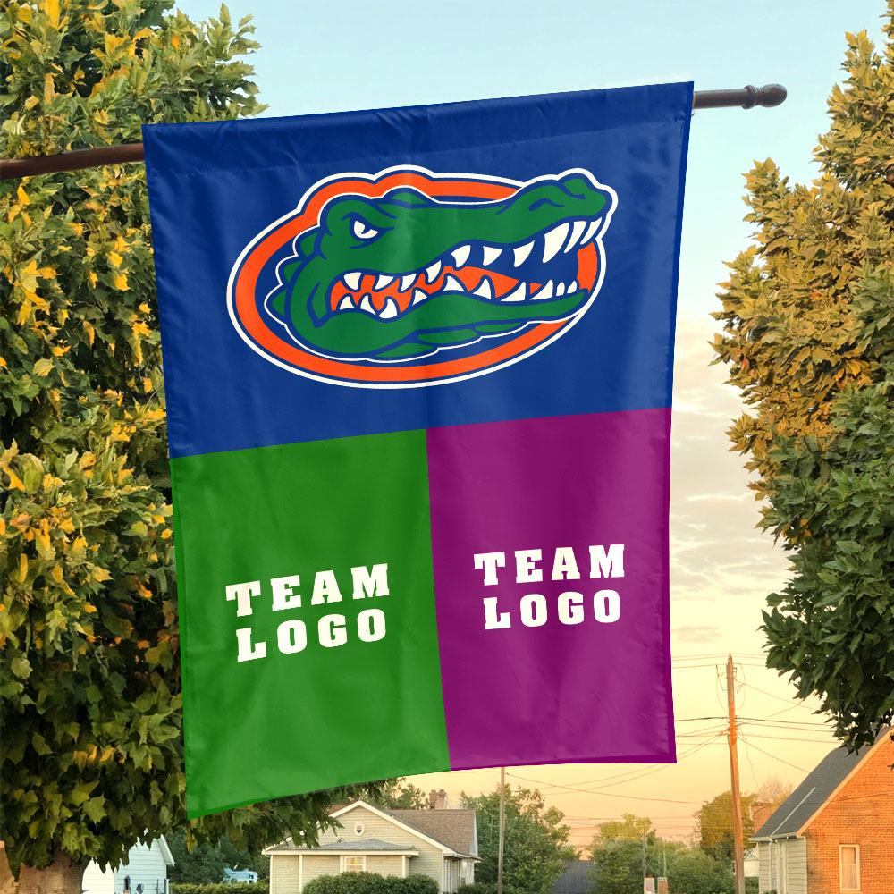 Gators vs Custom Team House Divided Flag, NCAA Game Day Flag Gators vs Custom Team House Divided Flag, NCAA Game Day Flag