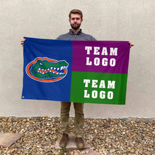 Gators vs Custom Team House Divided Flag, NCAA Game Day Flag Gators vs Custom Team House Divided Flag, NCAA Game Day Flag