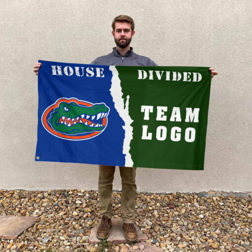 Gators vs Custom Team House Divided Flag, NCAA House Flag Gators vs Custom Team House Divided Flag, NCAA House Flag