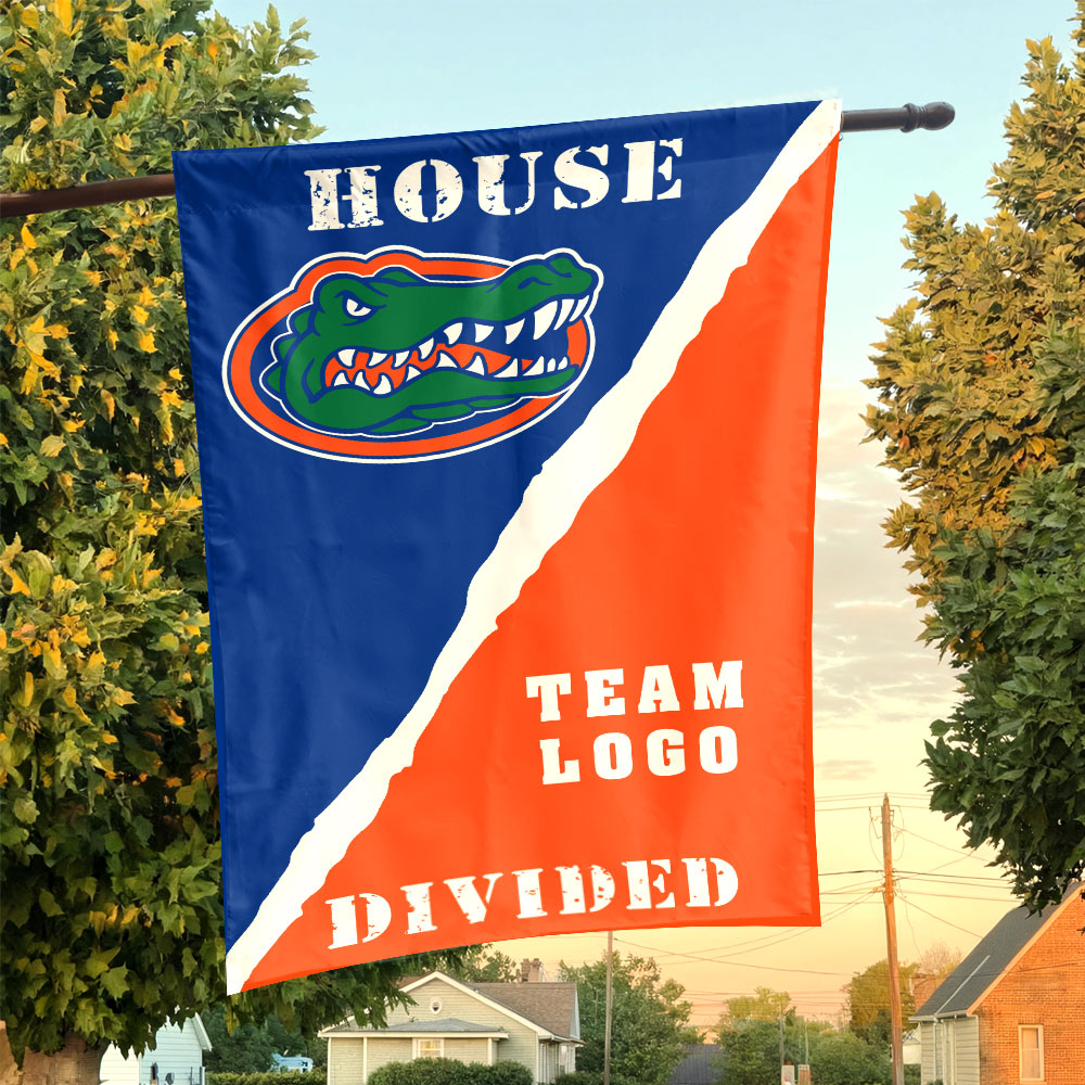 Gators vs Custom Team House Divided Flag, NCAA Rivalry Flag Gators vs Custom Team House Divided Flag, NCAA Rivalry Flag