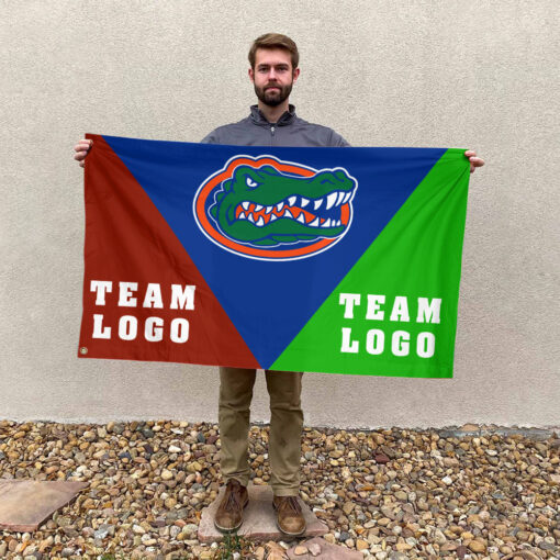 Gators vs Custom Team House Divided Flag, NCAA Spirit Flag Gators vs Custom Team House Divided Flag, NCAA Spirit Flag