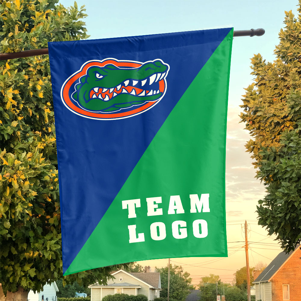 Gators vs Custom Team House Divided Flag, Personalized College Flag Gators vs Custom Team House Divided Flag, Personalized College Flag