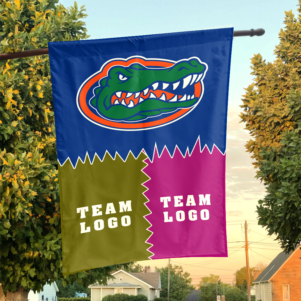 Gators vs Custom Team House Divided Flag, Personalized Game Day Flag Gators vs Custom Team House Divided Flag, Personalized Game Day Flag