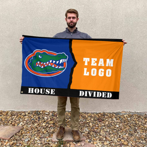 Gators vs Custom Team House Divided Flag, Personalized House Flag Gators vs Custom Team House Divided Flag, Personalized House Flag