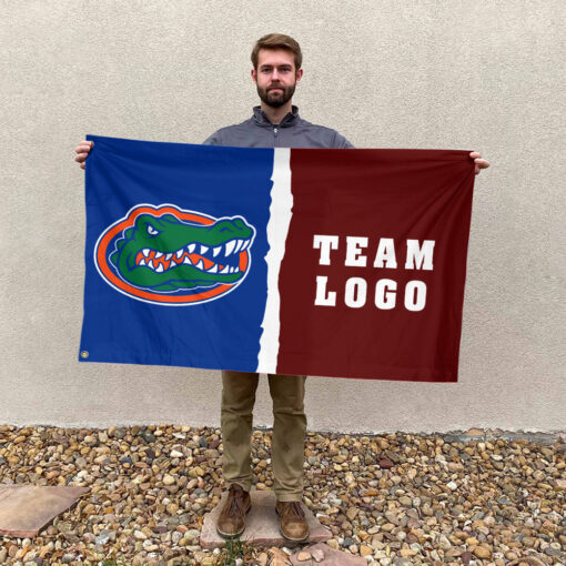 Gators vs Custom Team House Divided Flag, Personalized NCAA Flag Gators vs Custom Team House Divided Flag, Personalized NCAA Flag