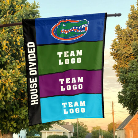 Gators vs Custom Team House Divided Flag, Personalized Rival Flag