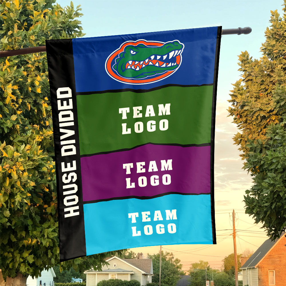 Gators vs Custom Team House Divided Flag, Personalized Rival Flag Gators vs Custom Team House Divided Flag, Personalized Rival Flag