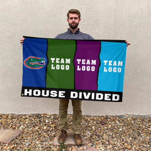 Gators vs Custom Team House Divided Flag, Personalized Rival Flag Gators vs Custom Team House Divided Flag, Personalized Rival Flag